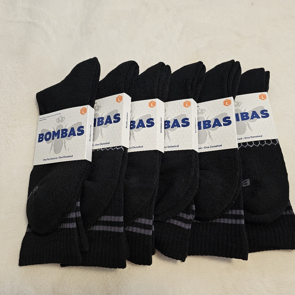 Bombas Men's Classic Black Casual Sock Bundle *NEW*